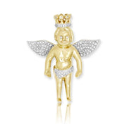 10KY 0.85CTW DIAMOND ANGEL WITH CROWN - MEDIUM - Johnny Dang & Co