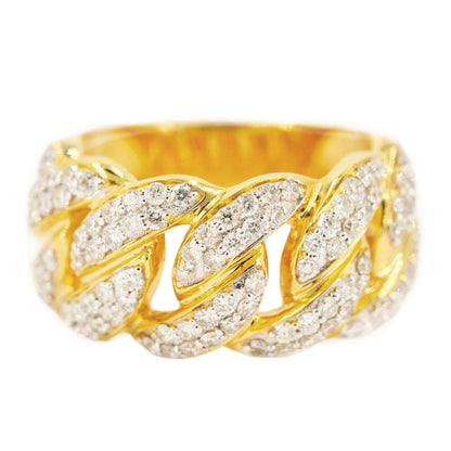 10KY 1.65CTW DIAMOND MIAMI CUBAN MENS RING - Johnny Dang & Co
