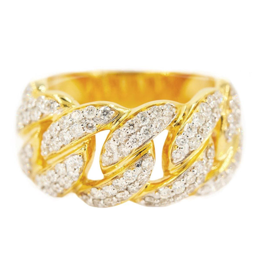 10KY 1.65CTW DIAMOND MIAMI CUBAN MENS RING - Johnny Dang & Co