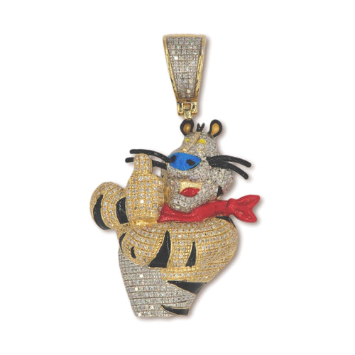 10k Yellow Gold 1.10CTW Si Diamonds Tiger Mascot - Johnny Dang & Co