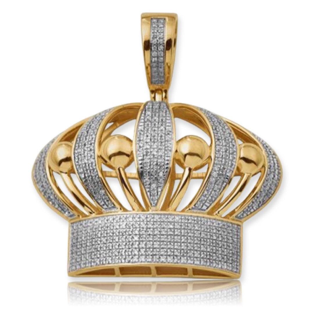 10KY 0.90CTW DIAMOND PUFFED CROWN PENDANT - Johnny Dang & Co