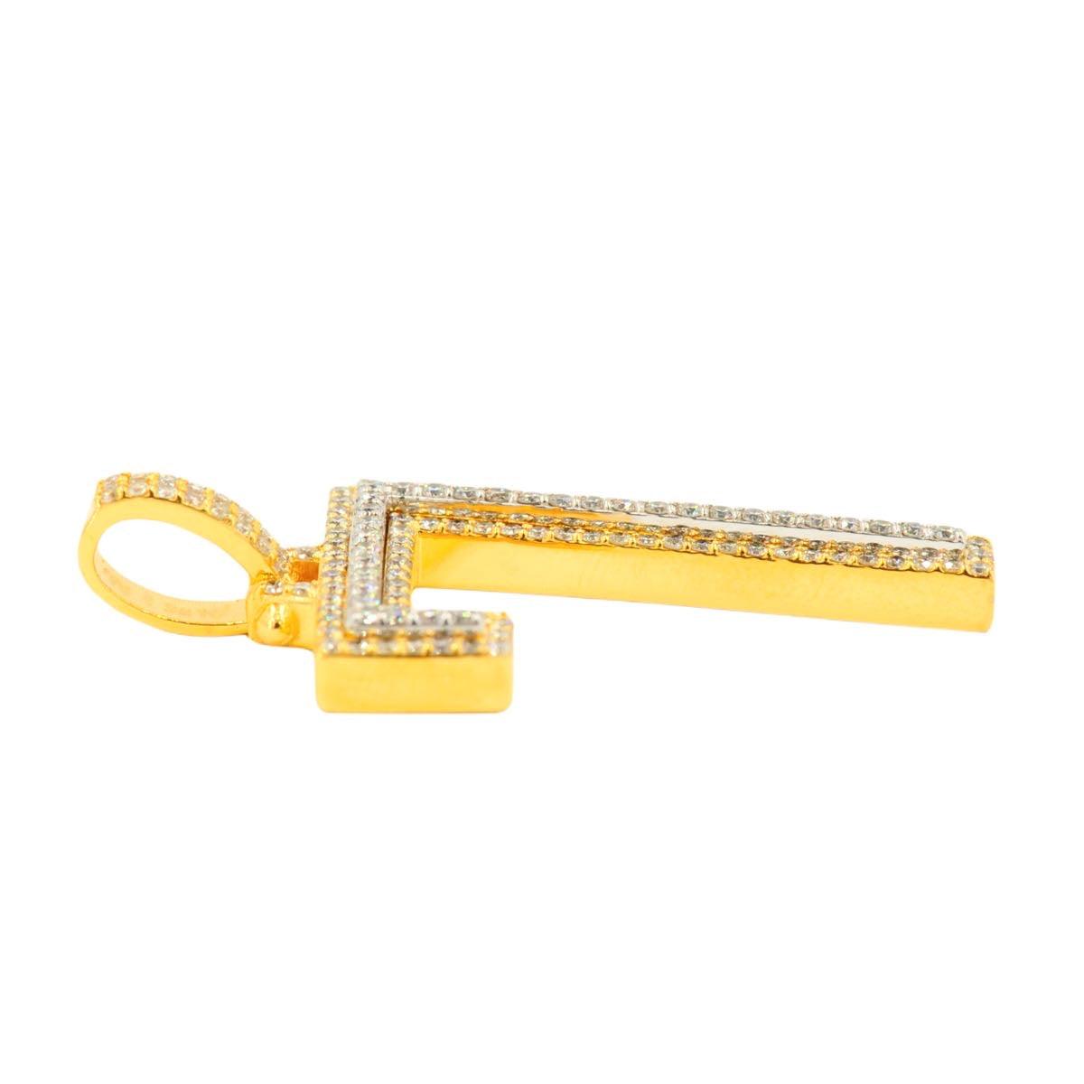 10K Yellow Gold Si Diamond Number 7 Pendant - Johnny Dang & Co