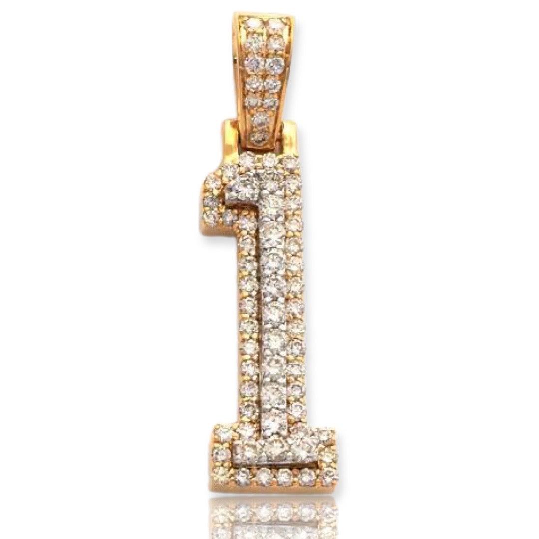 10KY+W 0.55CTW DIAMOND NUMBER PENDANT - Johnny Dang & Co