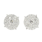 JDTK-CL1180W- 14K 2.2 CTTW DIAMOND CLUSTER MICRO PAVE EARRINGS - Johnny Dang & Co