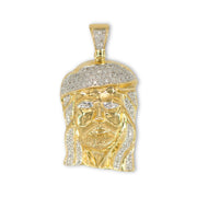 10K Yellow Gold Diamond Jesus Head Pendant - Johnny Dang & Co