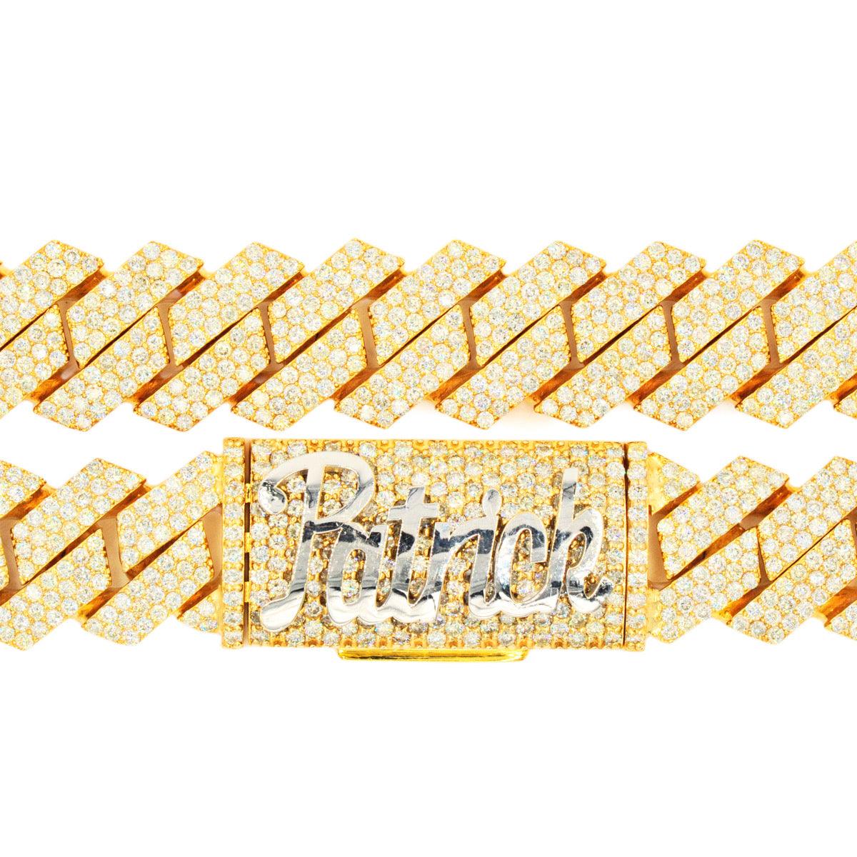 Custom 14k Gold 124.58ctw Diamond Cuban Chain. 33” Length - Johnny Dang & Co