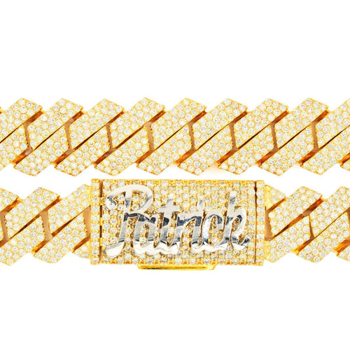 Custom 14k Gold 124.58ctw Diamond Cuban Chain. 33” Length