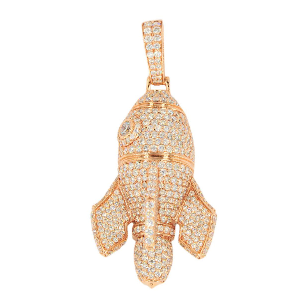 14KR 6.15CTW 3D DIAMOND ROCKET SHIP PENDANT - Johnny Dang & Co