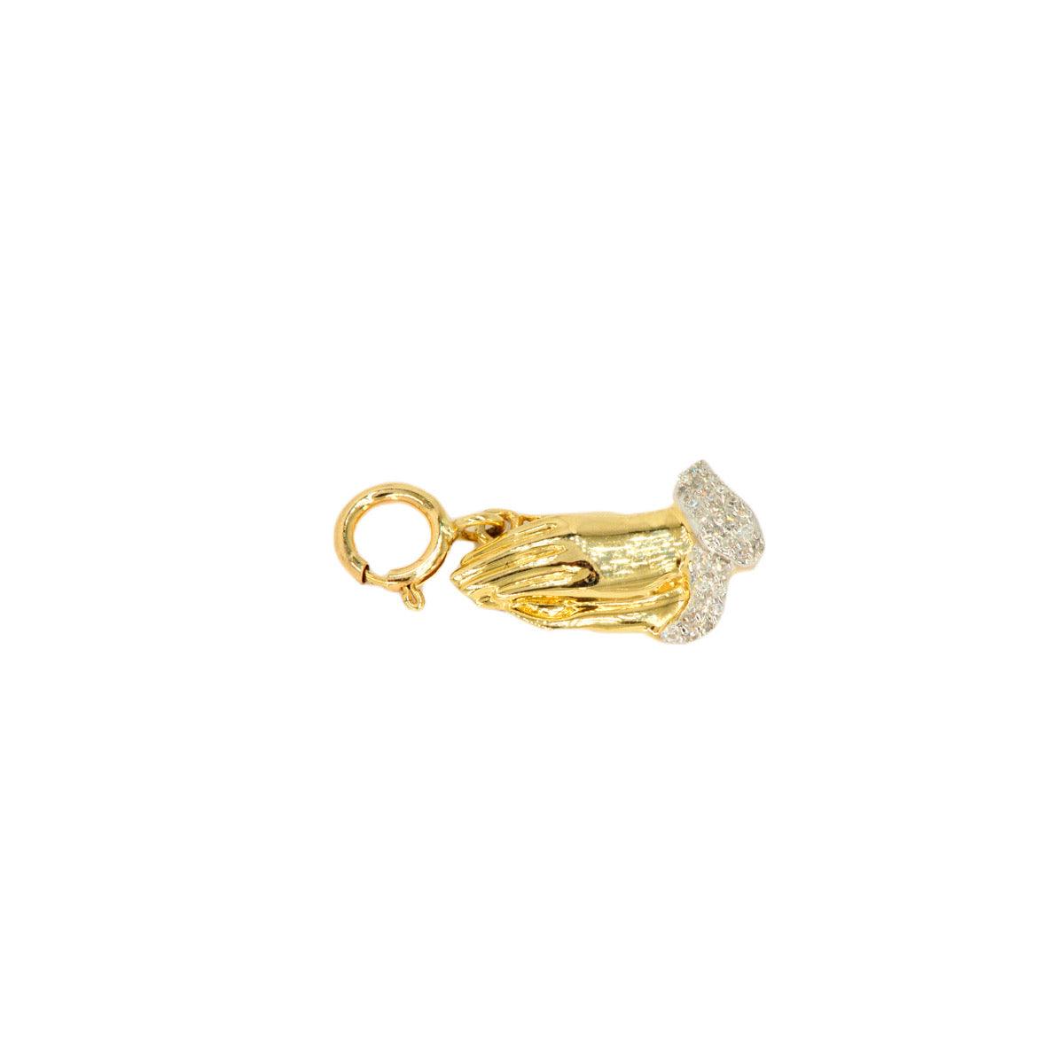10k Yellow Gold and Diamond 'Praying Hands' Charm - 10034 - Johnny Dang & Co