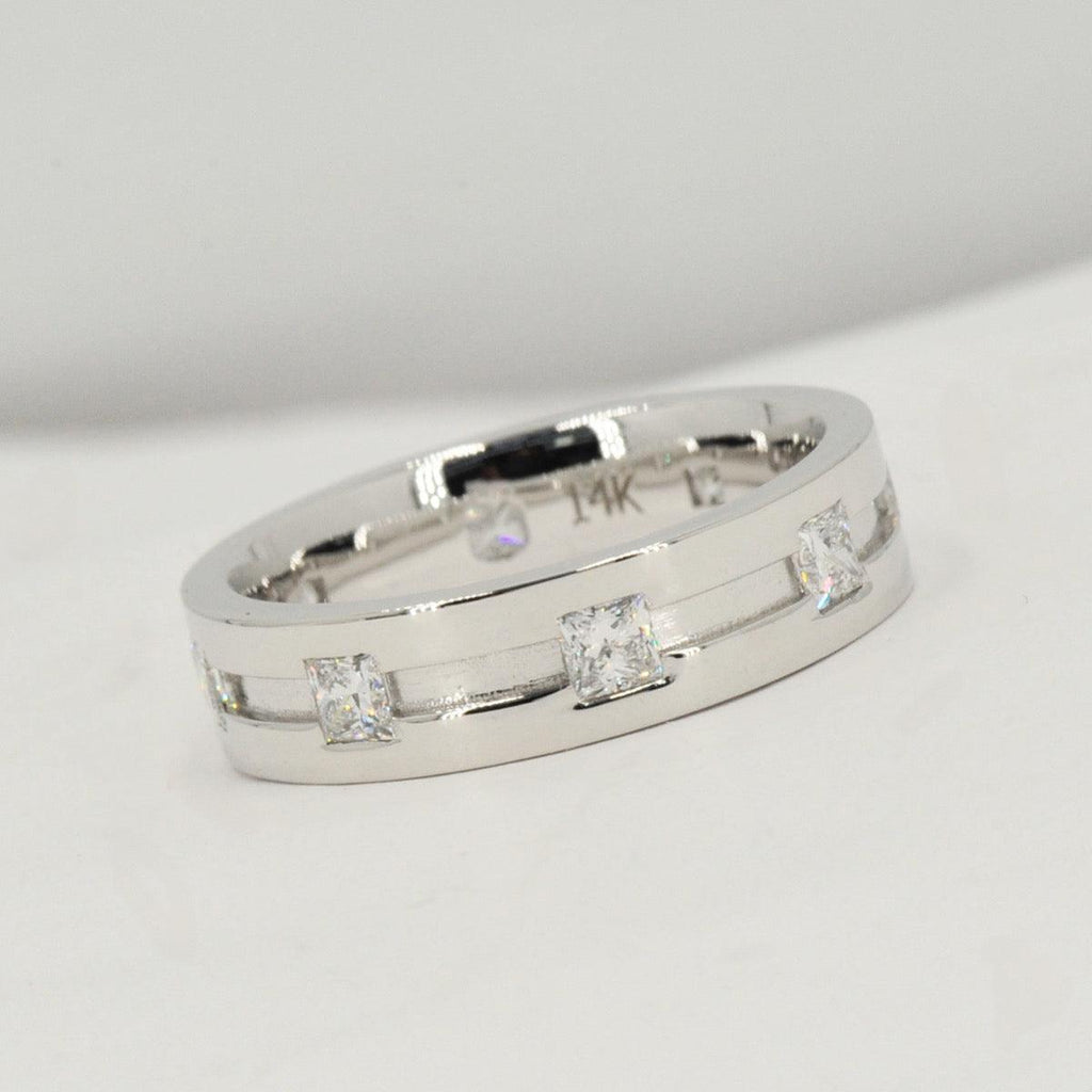 Custom Men’s Princess Cut Diamond 6mm Band - Johnny Dang & Co