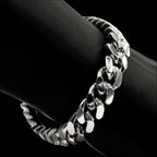 Silver 10.25mm Solid Cuban Link Bracelet 8 Inches - Johnny Dang & Co
