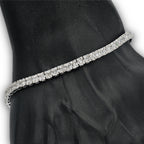 10k Gold and 4.13cttw Diamonds Square Block Baguette and Round Tennis Bracelet. - Johnny Dang & Co