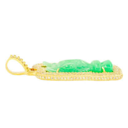 10k Yellow Gold 3.27ctw Jade and Diamond Karana Mudra Buddha Hand - Johnny Dang & Co