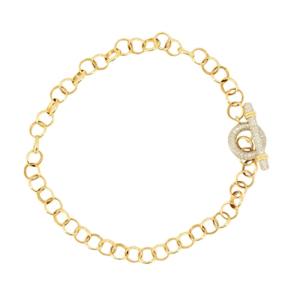 10k Gold 0.45ctw Diamond Charm Bracelet 7.5". Bracelet Only. Charms Sold Separately - Johnny Dang & Co