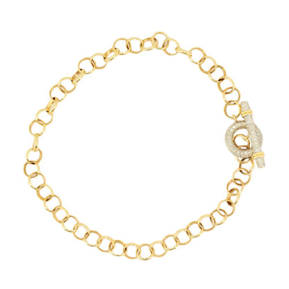 10k Gold 0.45ctw Diamond Charm Bracelet 7.5". Bracelet Only. Charms Sold Separately - Johnny Dang & Co
