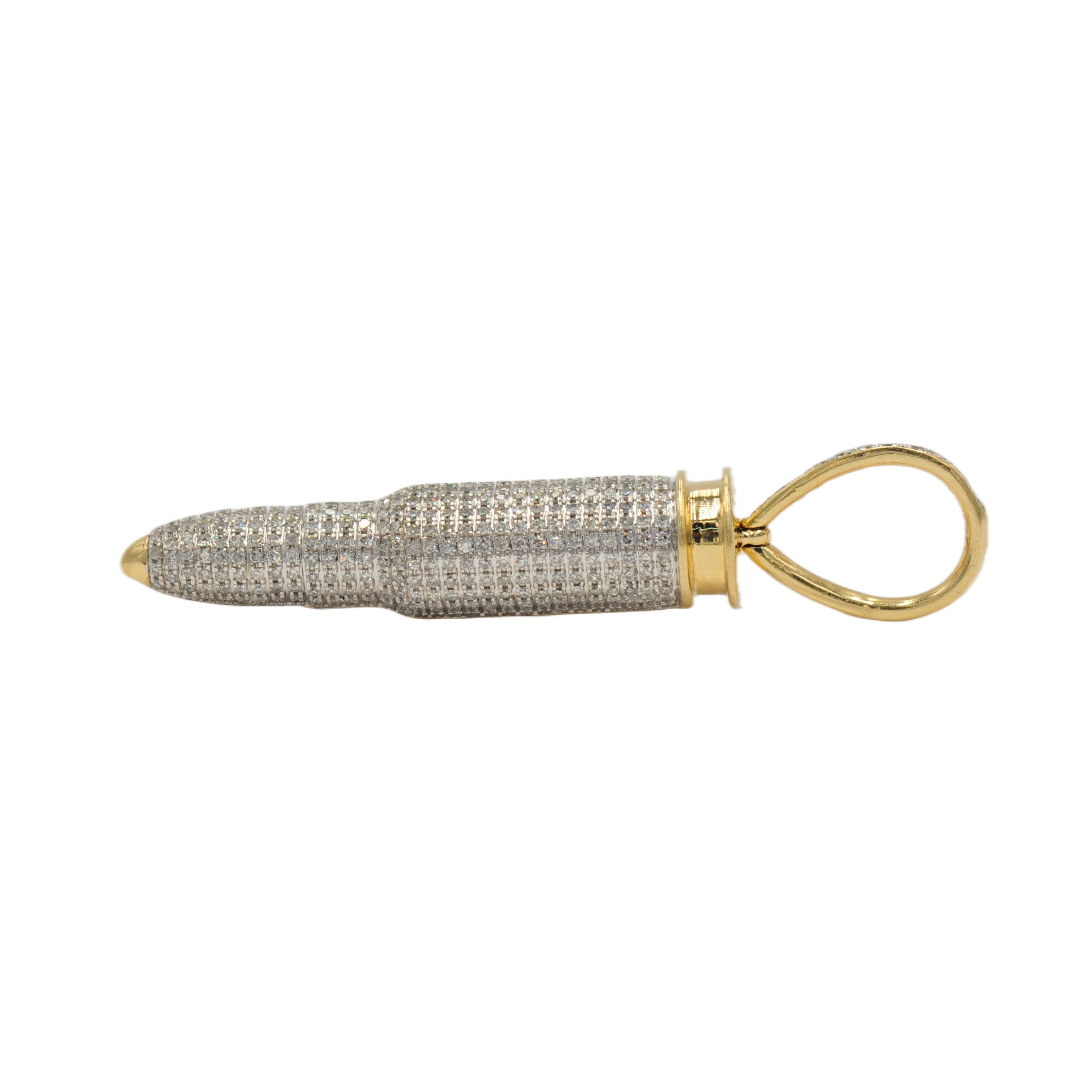 10k Yellow Gold Bullet Case Pendant 1.54ct - Johnny Dang & Co