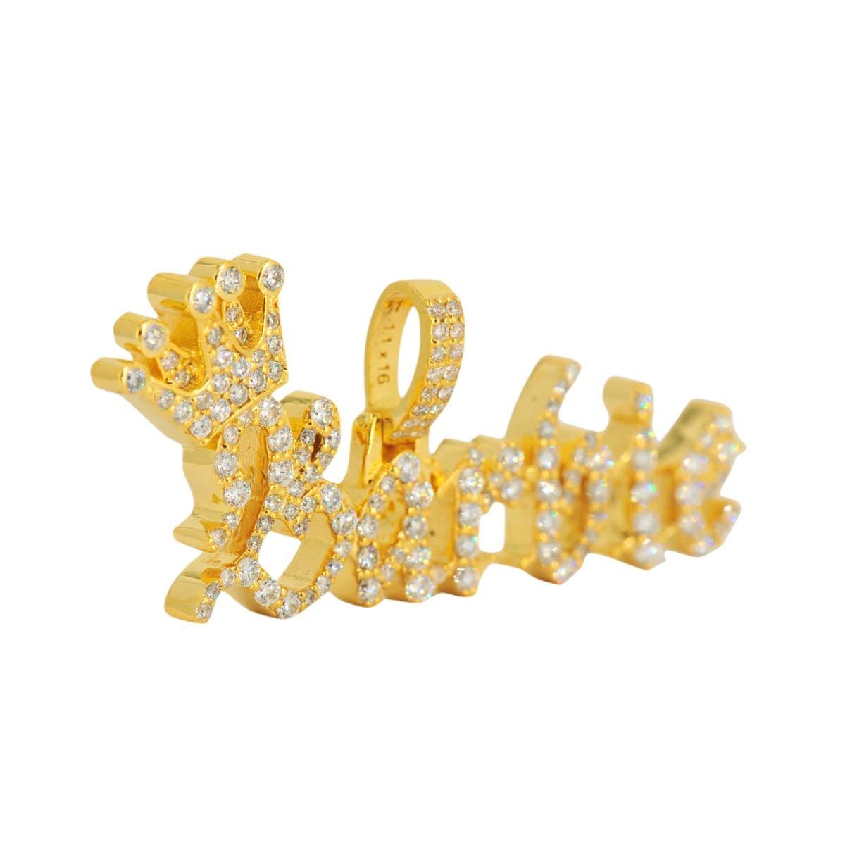 Custom Crown Barbie Name Pendant Small - Johnny Dang & Co