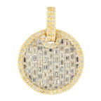10k Yellow Gold 6.25CTW Round and Emerald Cut Diamond Medallion - Johnny Dang & Co