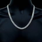10k White, Yellow, or Rose Gold 3 Row Diamond 5 cttw Cuban Chain 9.5mm 22inches - Johnny Dang & Co