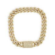 10k Gold 3 Row Diamond Miami Cuban Link 9.75mm Bracelet - Johnny Dang & Co