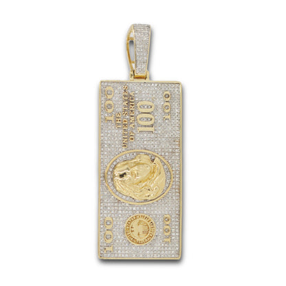 10K Benjamin Franklin Bill Pendant - Johnny Dang & Co