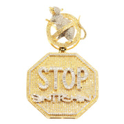 Diamond Stop Snitchin Pendant With No Rats Bail - Johnny Dang & Co