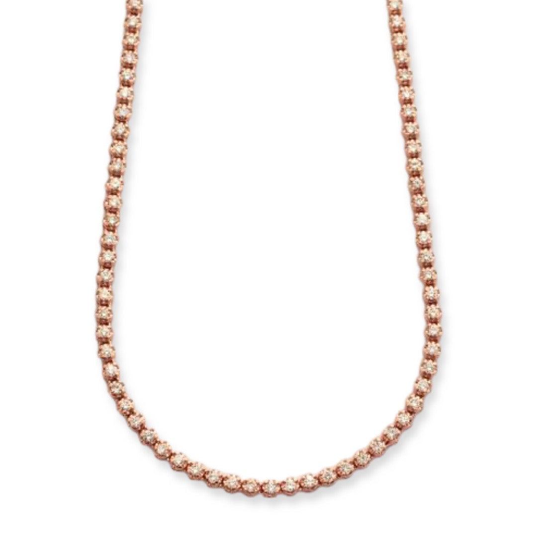 10KR 6.35CTW DIAMOND BUTTERCUP TENNIS NECKLACE - Johnny Dang & Co