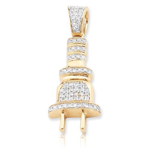 10KY 0.25CTW DIAMOND PLUG PENDANT - Johnny Dang & Co