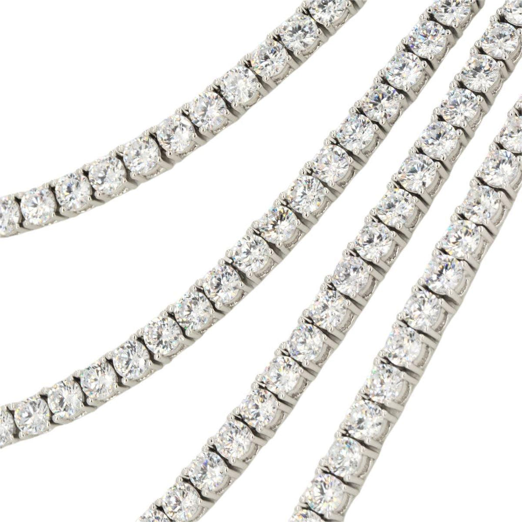CZ SILVER TENNIS CHOKER 18" - 24" NECKLACE - Johnny Dang & Co