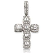14KW 2.00CTW DIAMOND SQUARE CLUSTER CROSS PENDANT - Johnny Dang & Co