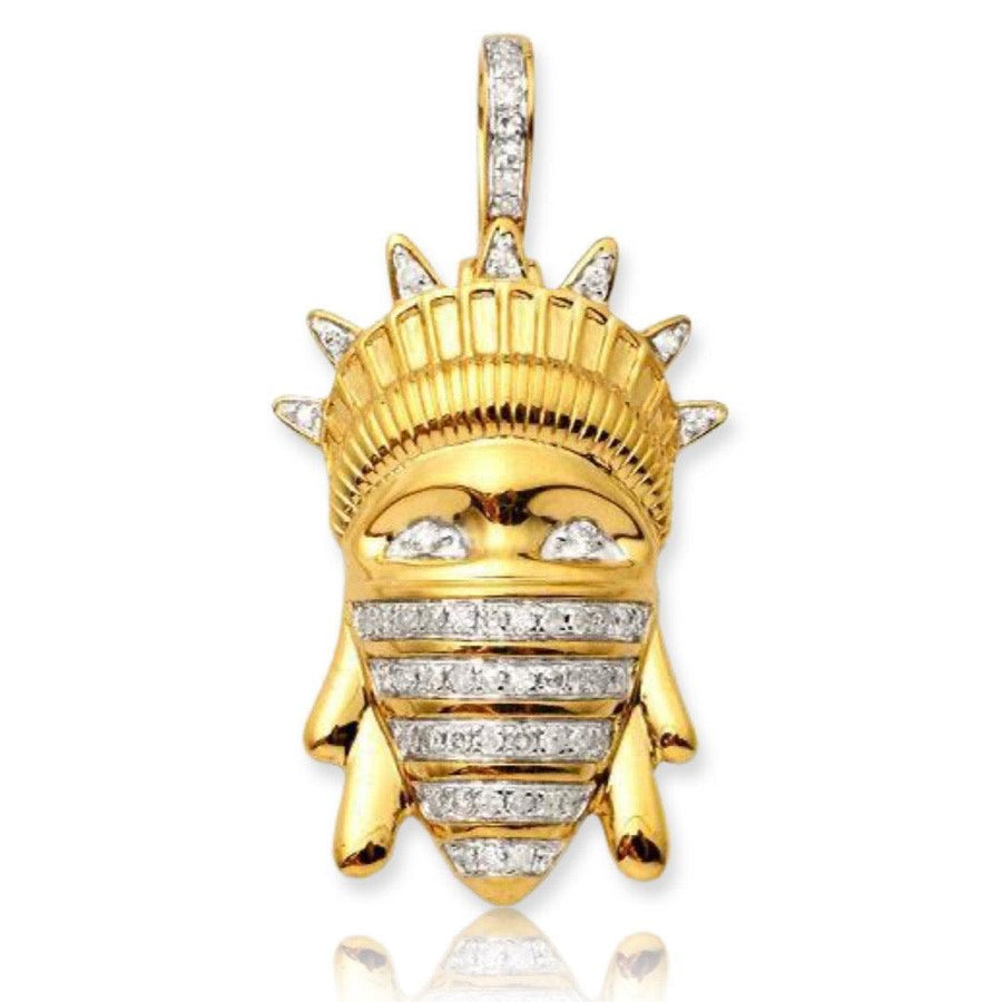 10KY .50CTW DIAMOND STATU OF LIBERTY HEAD PENDANT - Johnny Dang & Co