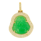 10k Yellow Gold 2.89ctw Diamond Jade Buddha - Medium - Johnny Dang & Co