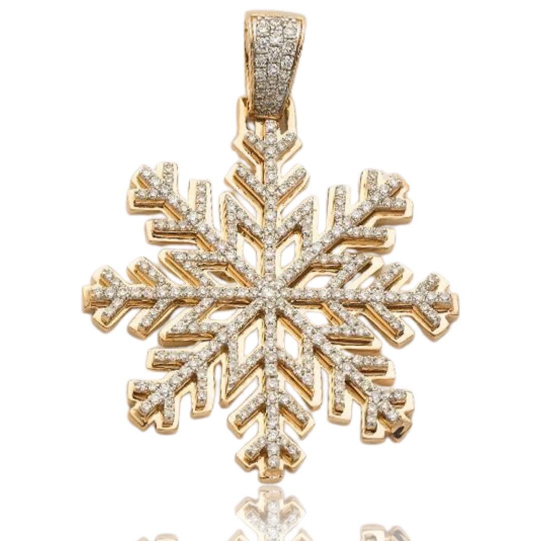 10KY 1.40CTW DIAMOND SNOWFLAKE PENDANT - Johnny Dang & Co