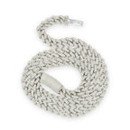 10k White, Yellow, or Rose Gold 3 Row Diamond 5 cttw Cuban Chain 9.5mm 22inches - Johnny Dang & Co