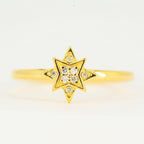 14k YELLOW GOLD AND SI DIAMOND OVERLAPPING STAR RING - Johnny Dang & Co