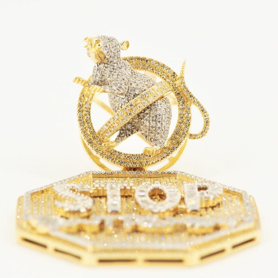 Diamond Stop Snitchin Pendant With No Rats Bail - Johnny Dang & Co