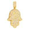 14KY 3.65CTW DIAMOND HAMZA PENDANT - ROUND CLUSTER - Johnny Dang & Co