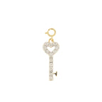 10k Yellow Gold and Diamond 'Heart Key' Charm - 10061 - Johnny Dang & Co