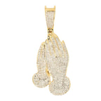 10KY 0.50CTW DIAMOND PRAYING HANDS PENDANT CHR0234Y - Johnny Dang & Co