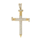10KY 0.55CTW DIAMOND NAILS CROSS PENDANT - Johnny Dang & Co