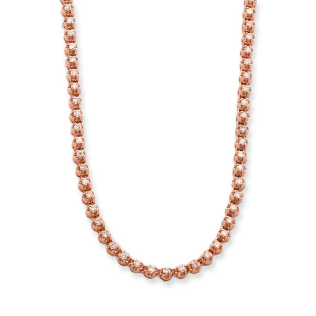 10KR 2.60CTW DIAMOND BUTTERCUP TENNIS NECKLACE - Johnny Dang & Co