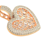 10KY 3.00CTW BAGUETTE DIAMOND HEART PENDANT - Johnny Dang & Co