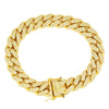 12mm Silver and CZ Solid Cuban Bracelet 8.5” - Gold Plated - Johnny Dang & Co