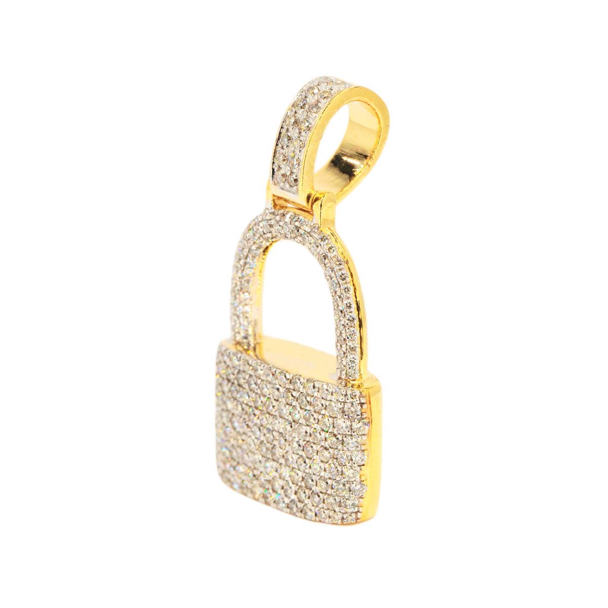 14KY 1.60CTW DIAMOND PADLOCK PENDANT - Johnny Dang & Co