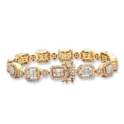 14KY+W 8.50CTW BAGUETTE DIAMOND EMERALD CLUSTER - Johnny Dang & Co