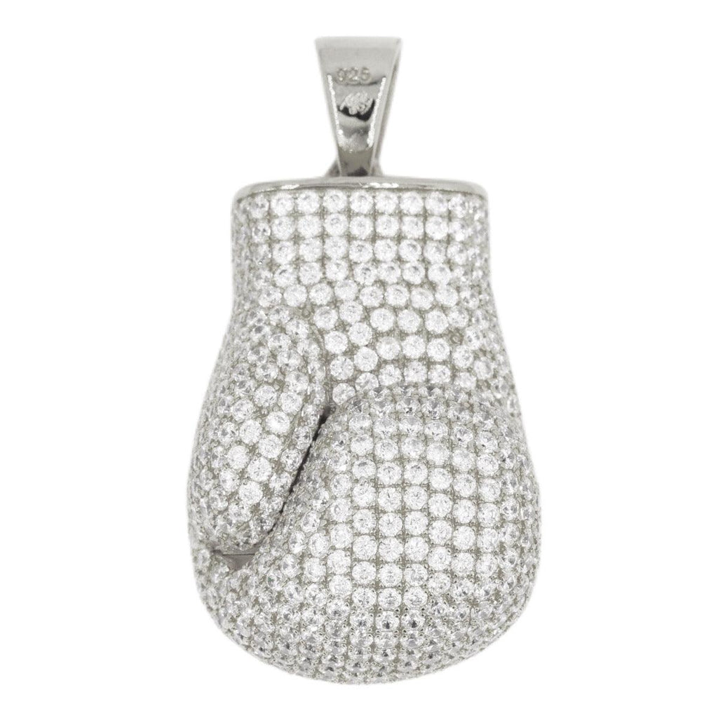 Sterling Silver with CZ High Polished Boxing Glove - Hollow - Johnny Dang & Co