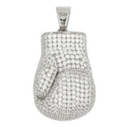 Sterling Silver with CZ High Polished Boxing Glove - Hollow - Johnny Dang & Co