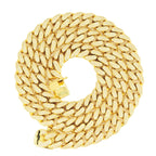 12mm Silver and CZ Solid Cuban Chain 22” - Gold Plated - Johnny Dang & Co