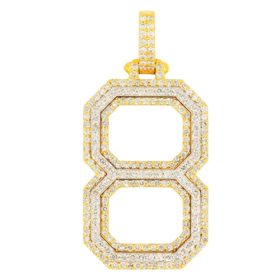 10K Yellow Gold Si Diamond Number 8 Pendant - Johnny Dang & Co