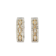 JDTK-p22-132-1 -Two Tone Gold and Diamond Hoop Earrings - Johnny Dang & Co